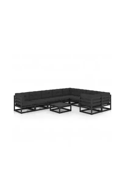 VIDAXL 3077043 Conjunto de muebles exteriores para el jardín fabricado en madera pino con cojines de vidaXL