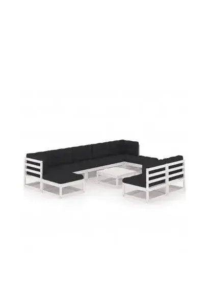 VIDAXL 3077140 conjunto de muebles con cojines para jardín de 10 piezas con diseño modular vida xl