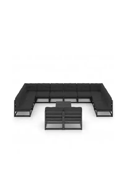 VIDAXL 3077243 Conjunto de muebles para jardín con 13 piezas fabricadas madera de pino Negra de vidaXL