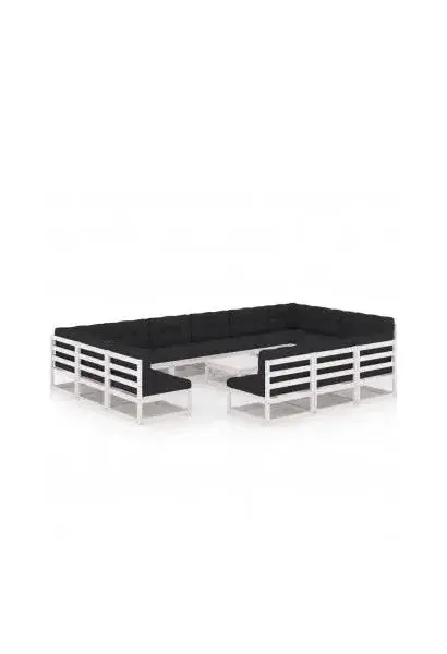 VIDAXL 3077250 Conjunto de muebles para el exterior con un diseño moderno en color blanco y gris antracita de vidaXL