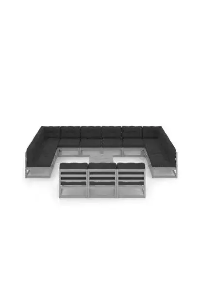 VIDAXL 3077251 Set de muebles exteriores para jardín y terrazas de 14 piezas con cojines color gris de vidaXL