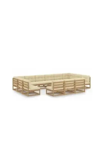 VIDAXL 3077252 Set exterior para jardín con 14 piezas fabricadas en pino color marrón miel de vidaXL