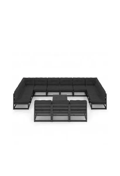 VIDAXL 3077253 Juego de muebles para el jardín con 14 piezas fabricadas en pino de color negro de vidaXL