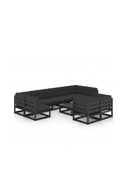 VIDAXL 3077263 Conjunto de muebles para los jardines fabricado en madera con cojines gris antracita de vidaXL