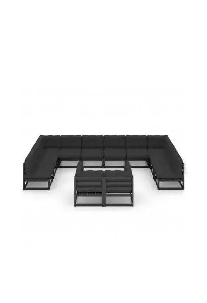 VIDAXL 3077278 Juego de muebles para el jardín con 12 piezas fabricadas en madera de pino negro de vidaXL