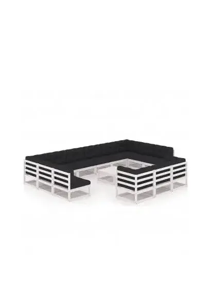 VIDAXL 3077290 Conjunto de muebles para jardín y terrazas en color blanco y gris antracita de vidaXL