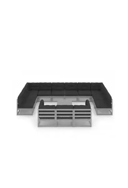 VIDAXL 3077291 Set de jardín de diseño moderno con cojines fabricado en madera de pino color gris de vidaXL