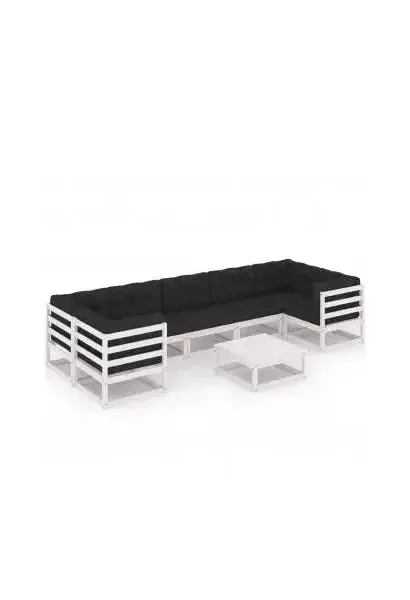 VIDAXL 3077310 Conjunto de muebles modulares de jardín fabricados en madera color gris y blanco de vidaXL