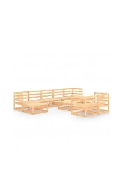 VIDAXL 3078139 Conjunto de muebles de exterior marrón madera fabricado en madera maciza de pino de vidaXL