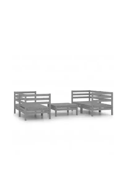 VIDAXL 3082399 Conjunto de muebles de exterior de color gris fabricado en madera de pino de vidaXL