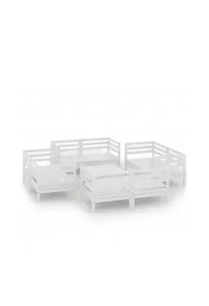 VIDAXL 3082433 Conjunto de muebles de exterior blanco fabricado en madera de pino maciza de vidaXL
