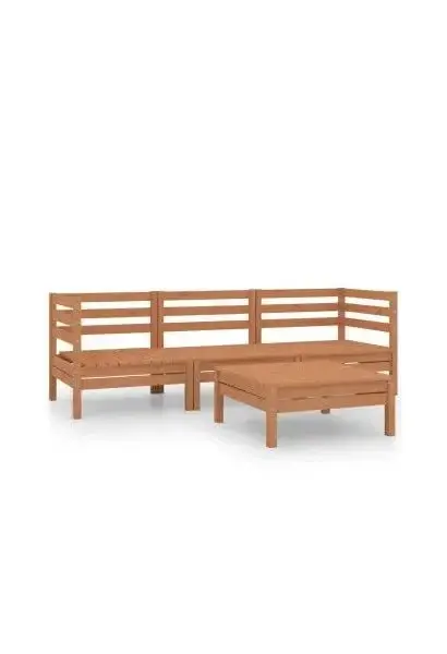 VIDAXL 3082470 Juego de muebles de jardín de 4 piezas fabricadas en madera de pino en color marrón miel de vidaXL