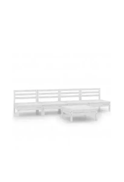 VIDAXL 3082488 Conjunto de muebles exterior de color blanco fabricado en madera de pino maciza de vidaXL