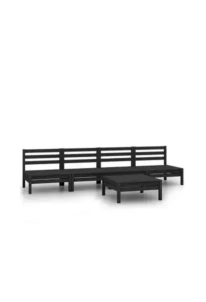 VIDAXL 3082491 Juego de 5 muebles de jardín fabricados en madera de pino maciza en color negro de vidaXL