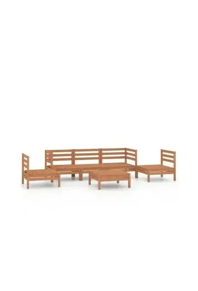 VIDAXL 3082540 Conjunto mobiliario de 6 piezas para jardín fabricadas en madera maciza de pino con acabado en marrón miel de vidaXL