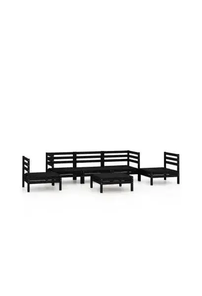 VIDAXL 3082541 Conjunto de 6 muebles de jardín fabricadas en madera maciza de pino en color negro de vidaXL