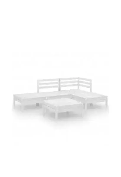 VIDAXL 3082623 Juego de muebles de jardín de 5 piezas en palés de madera maciza pino blanco de vidaXL