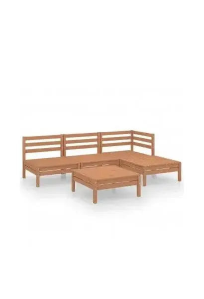 VIDAXL 3082635 Conjunto de muebles de exterior de color marrón miel fabricado en madera maciza de pino de vidaXL