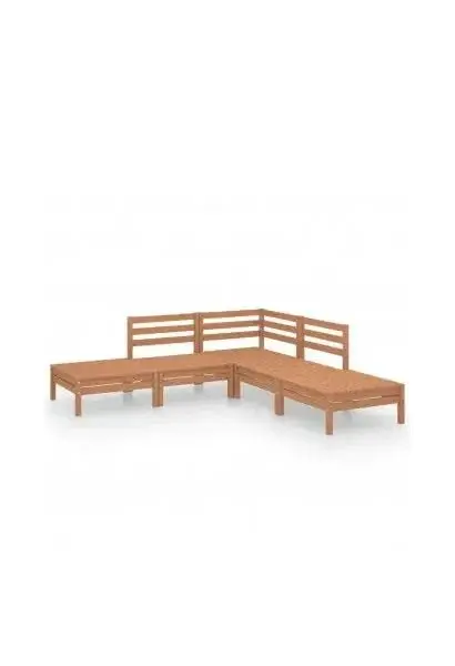 VIDAXL 3082640 Conjunto de muebles exterior de color marrón miel fabricado en madera maciza de pino de vidaXL