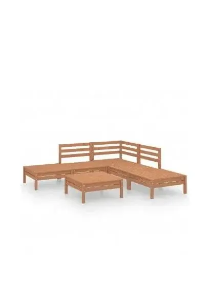 VIDAXL 3082645 Juego muebles para jardín de 6 piezas de madera maciza pino color marrón miel de vidaXL