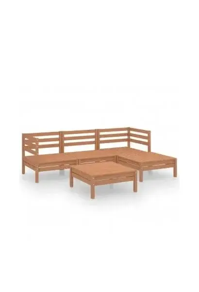 VIDAXL 3082675 Juego de muebles de jardín por 5 piezas de madera maciza de pino color marrón miel de vidaXL