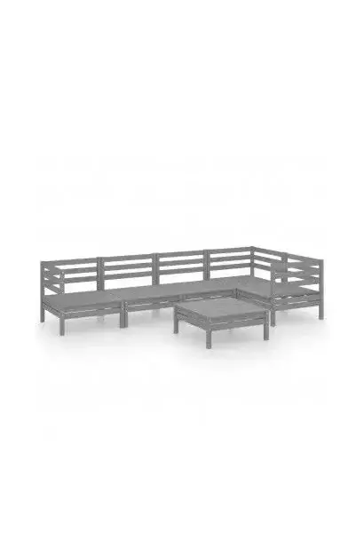 VIDAXL 3082704 Conjunto de muebles para jardín hechos de madera maciza de pino con acabado gris de vidaXL