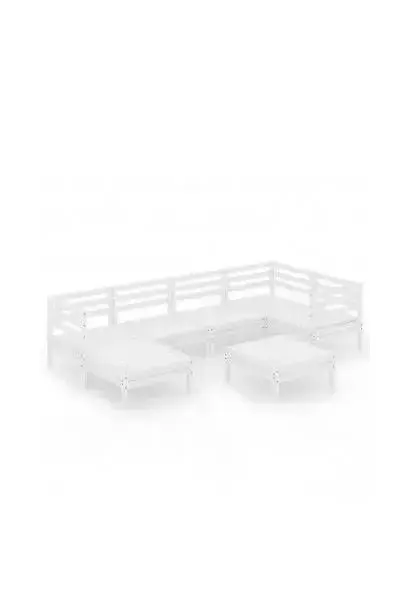 VIDAXL 3082960 Conjunto de mesa y sofá modular de 7 piezas de madera de pino maciza blanco de vidaXL