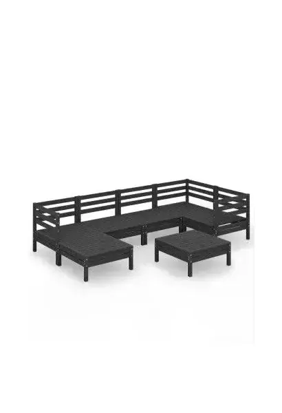 VIDAXL 3082963 Pack de 9 piezas para jardín fabricadas en madera de pino maciza con acabado negro de vidaXL