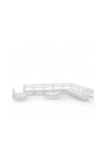 VIDAXL 3083150 Conjunto de muebles para jardín de madera maciza de pino acabado color blanco de vidaXL