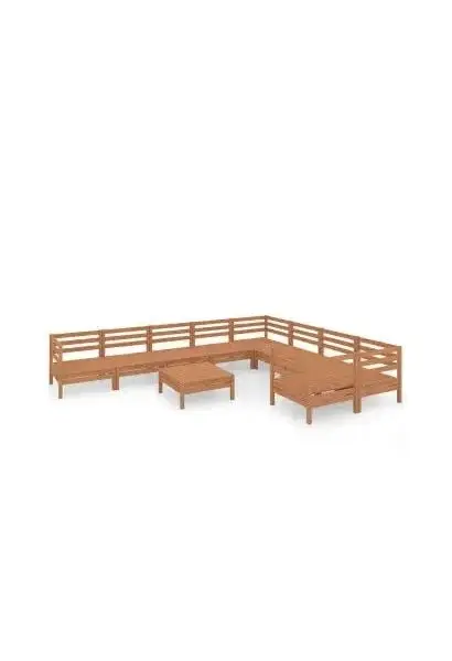VIDAXL 3083262 Pack de 10 piezas para exterior fabricado en madera de pino maciza con acabado en marrón miel de vidaXL