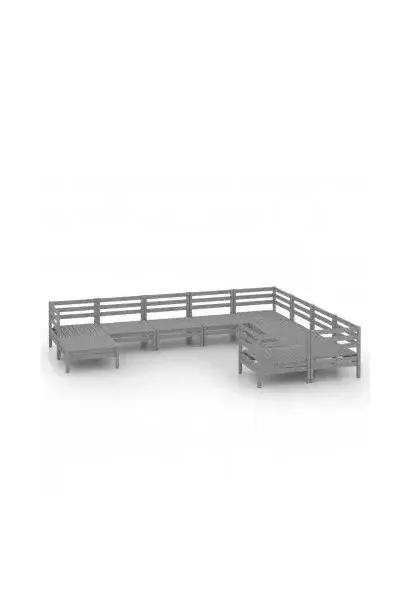 VIDAXL 3083296 Conjunto de muebles para exterior de color gris fabricado en madera de pino maciza de vidaXL