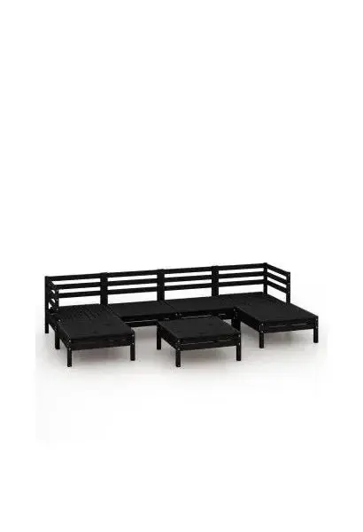 VIDAXL 3083343 Juego de 7 muebles de jardín fabricados en madera maciza de pino en color negro de vidaXL