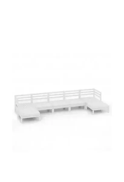 VIDAXL 3083345 Juego de muebles de jardín de palets con 7 piezas de madera maciza pino blanco de vidaXL