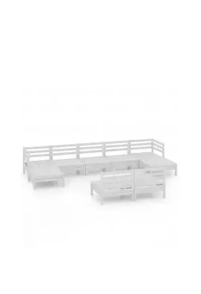 VIDAXL 3083355 Conjunto de muebles para el exterior color blanco de madera de pino maciza de vidaXL