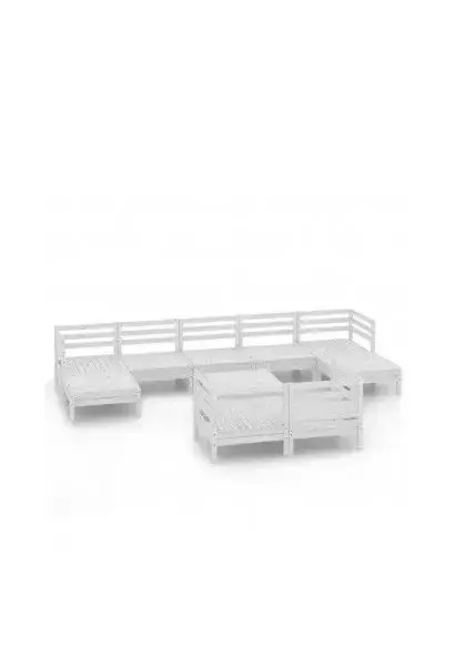 VIDAXL 3083380 Conjunto de muebles de sofá de 9 plazas y mesa de centro de madera de pino blanco de vidaXL