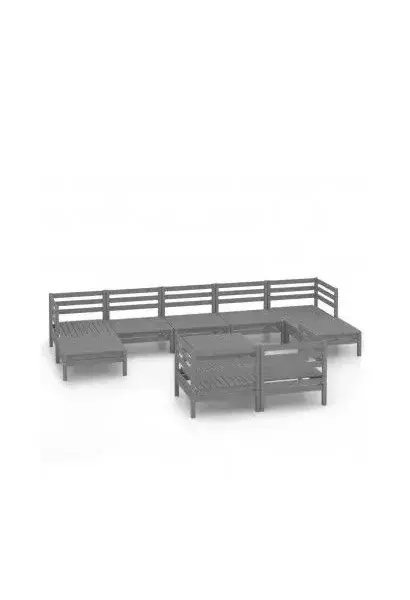 VIDAXL 3083381 Conjunto de muebles de jardín de 10 piezas modulares de madera de pino gris de vidaXL
