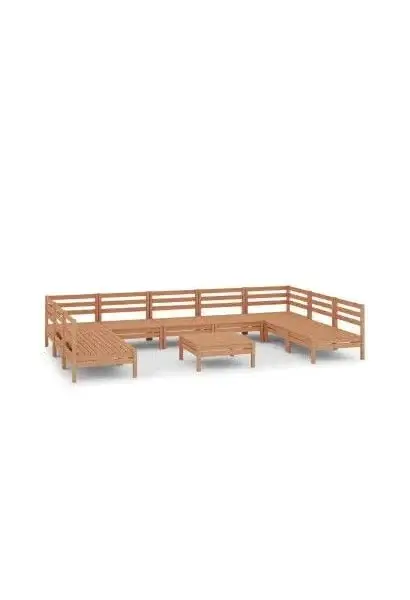 VIDAXL 3083422 Set de 9 piezas para exterior fabricado en madera de pino maciza con acabado en marrón miel de vidaXL
