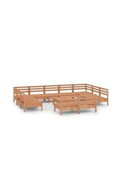 VIDAXL 3083452 Set para exterior de 12 piezas fabricado en madera de pino maciza con acabado en marrón miel de vidaXL