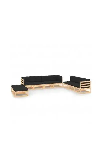 VIDAXL 3083825 Conjunto de muebles de jardín negro de vidaXL