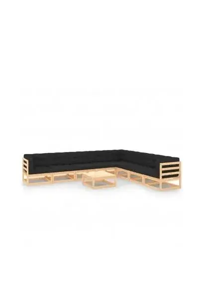 VIDAXL 3083840 Conjunto de mobiliario de exterior con cojines acolchados gris antracita de vidaXL