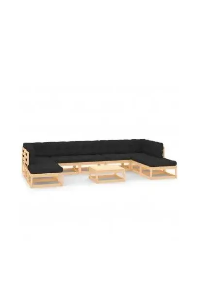VIDAXL 3083889 Set de muebles fabricados en madera para el jardín con cojines de color gris de vidaXL
