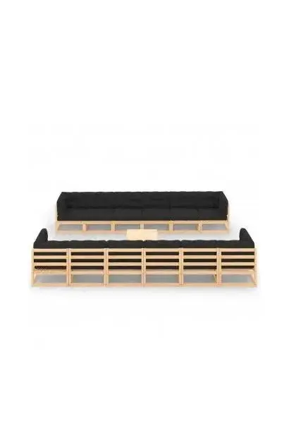 VIDAXL 3083916 Conjunto de muebles para el jardín fabricado en madera con 13 piezas gris antracita de vidaXL