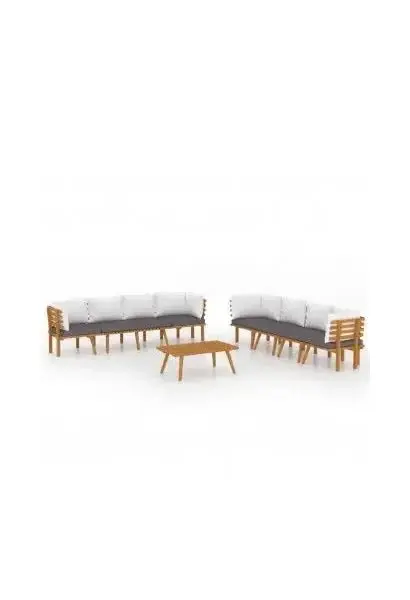 VIDAXL 3087013 Conjunto de muebles para el jardín en color blanco y gris claro con un diseño moderno de vidaXL