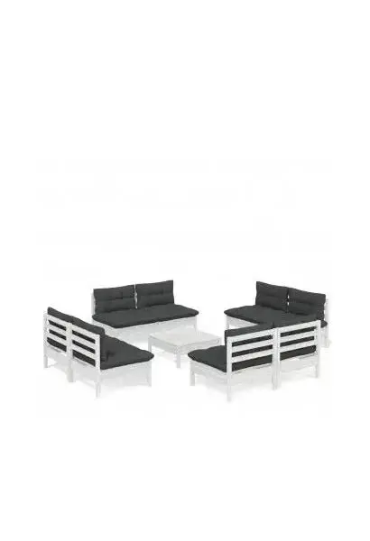 VIDAXL 3096047 Conjunto de muebles modernos fabricado en pino para jardín en color blanco de vidaXL