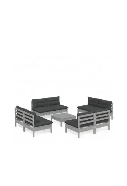 VIDAXL 3096048 Set de muebles para exteriores fabricados en madera maciza de pino antracita de vidaXL