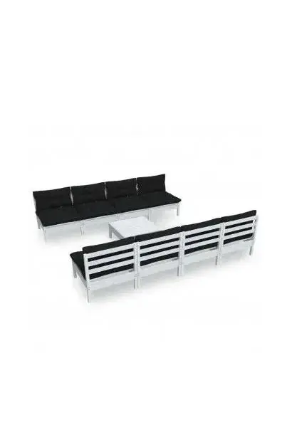 VIDAXL 3096143 Juego mobiliario con un diseño modular fabricado en madera maciza de color antracita de vidaXL