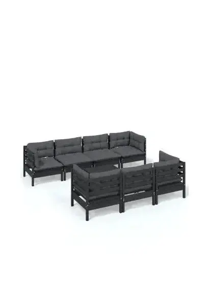 VIDAXL 3096164 Juego de muebles para jardín 8 piezas fabricado en madera de pino con cojines de vidaXL