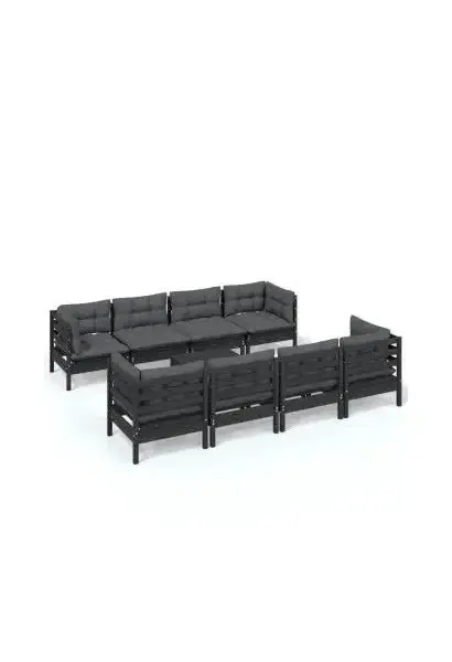 VIDAXL 3096170 Juego de muebles para jardín 9 piezas fabricado en madera de pino con cojines de vidaXL