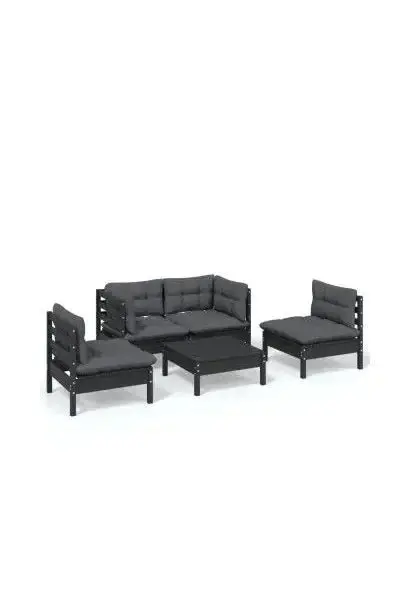 VIDAXL 3096182 Juego de muebles para jardín 5 piezas fabricado en madera de pino con cojines de vidaXL