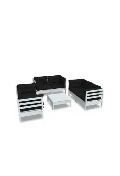 VIDAXL 3096251 Conjunto de muebles para exterior de 7 piezas con cojines color antracita de vidaXL